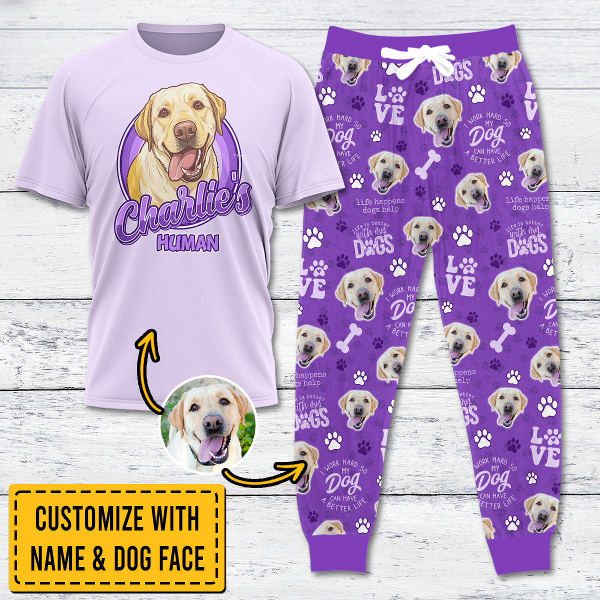 Custom Dog Lover Apparel DOG007 Purple Version