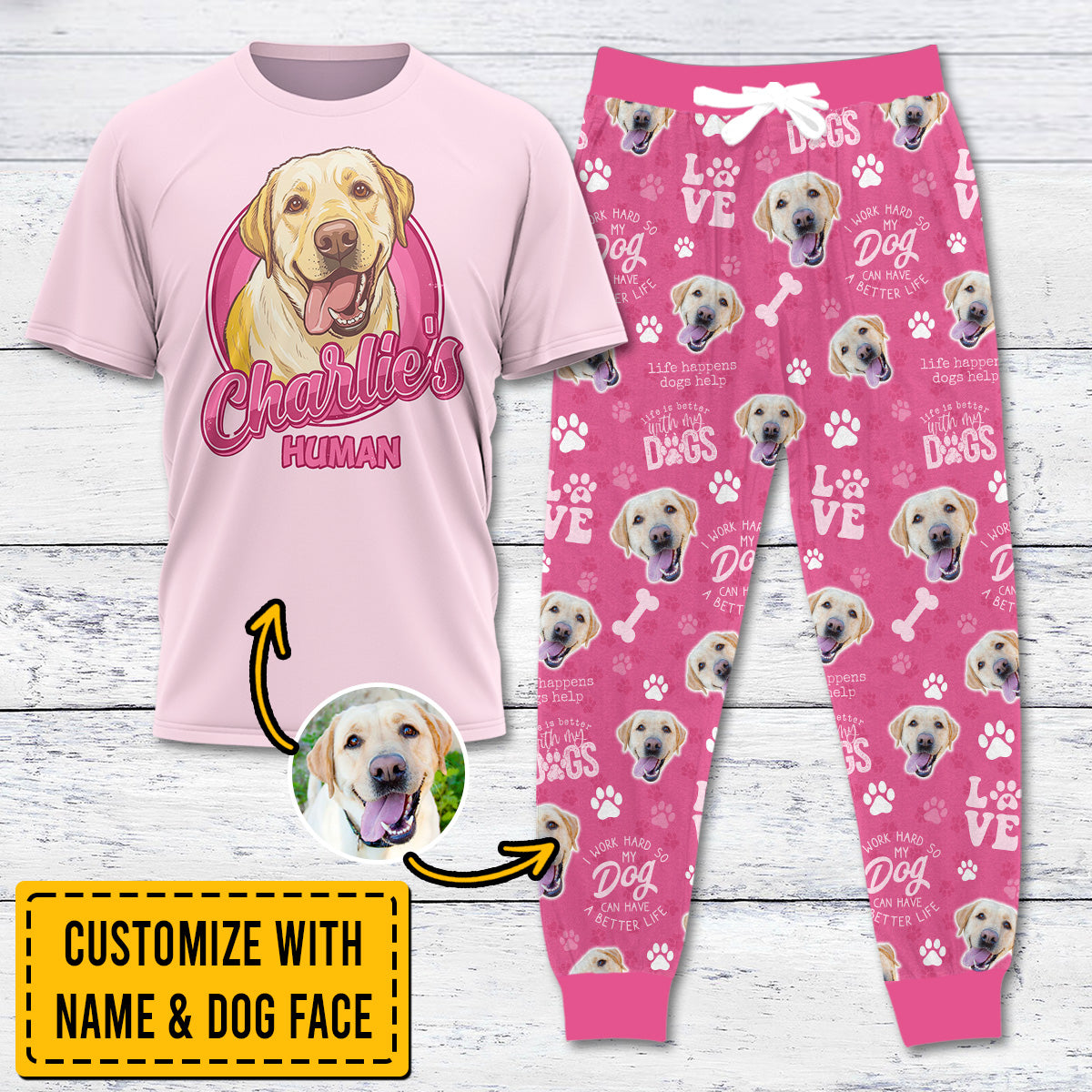 Custom Dog Lover Apparel DOG007 Pink Version