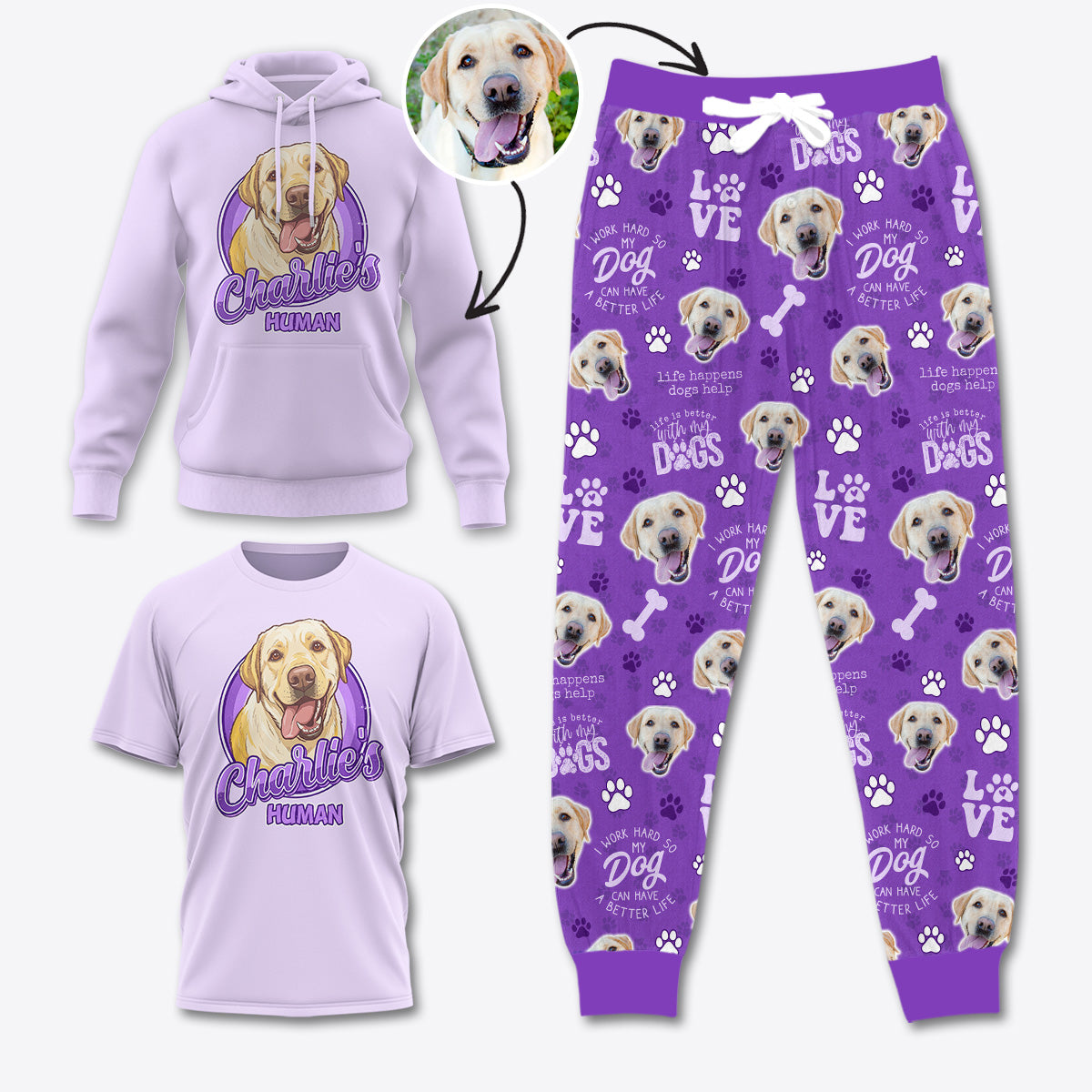 Custom Dog Lover Apparel DOG007 Purple Version