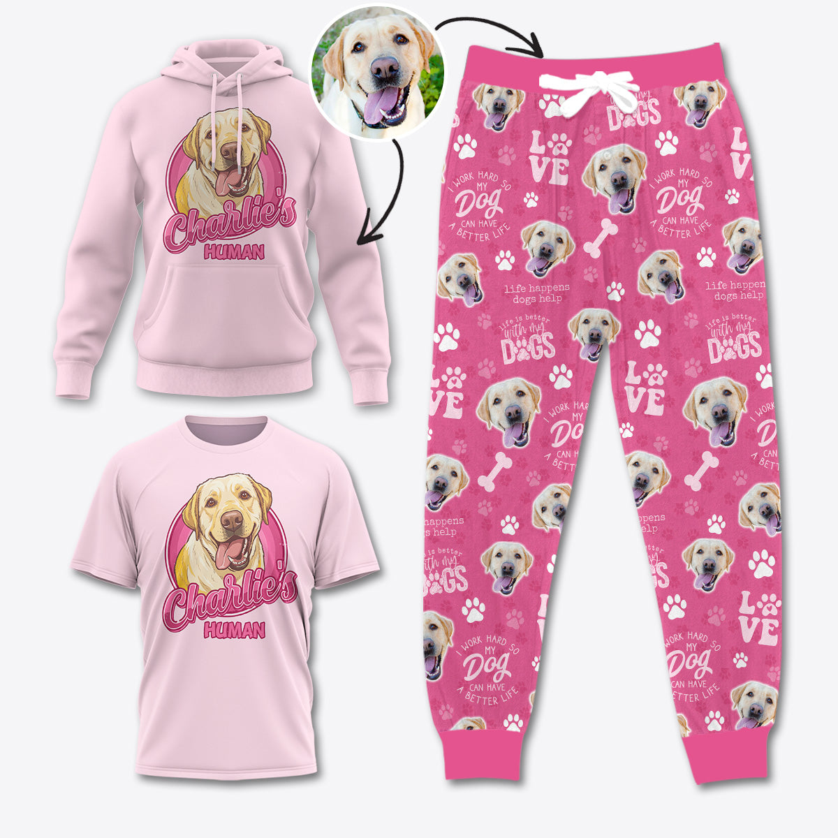 Custom Dog Lover Apparel DOG007 Pink Version