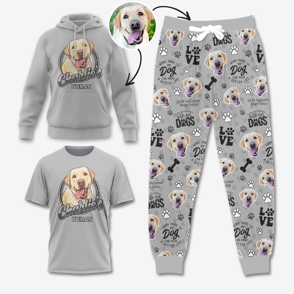Custom Dog Lover Apparel DOG007 Gray Version
