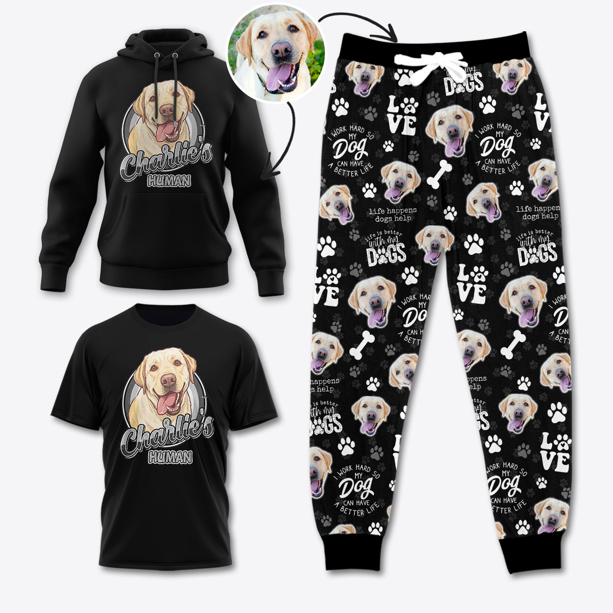 Custom Dog Lover Apparel DOG007 Black Version