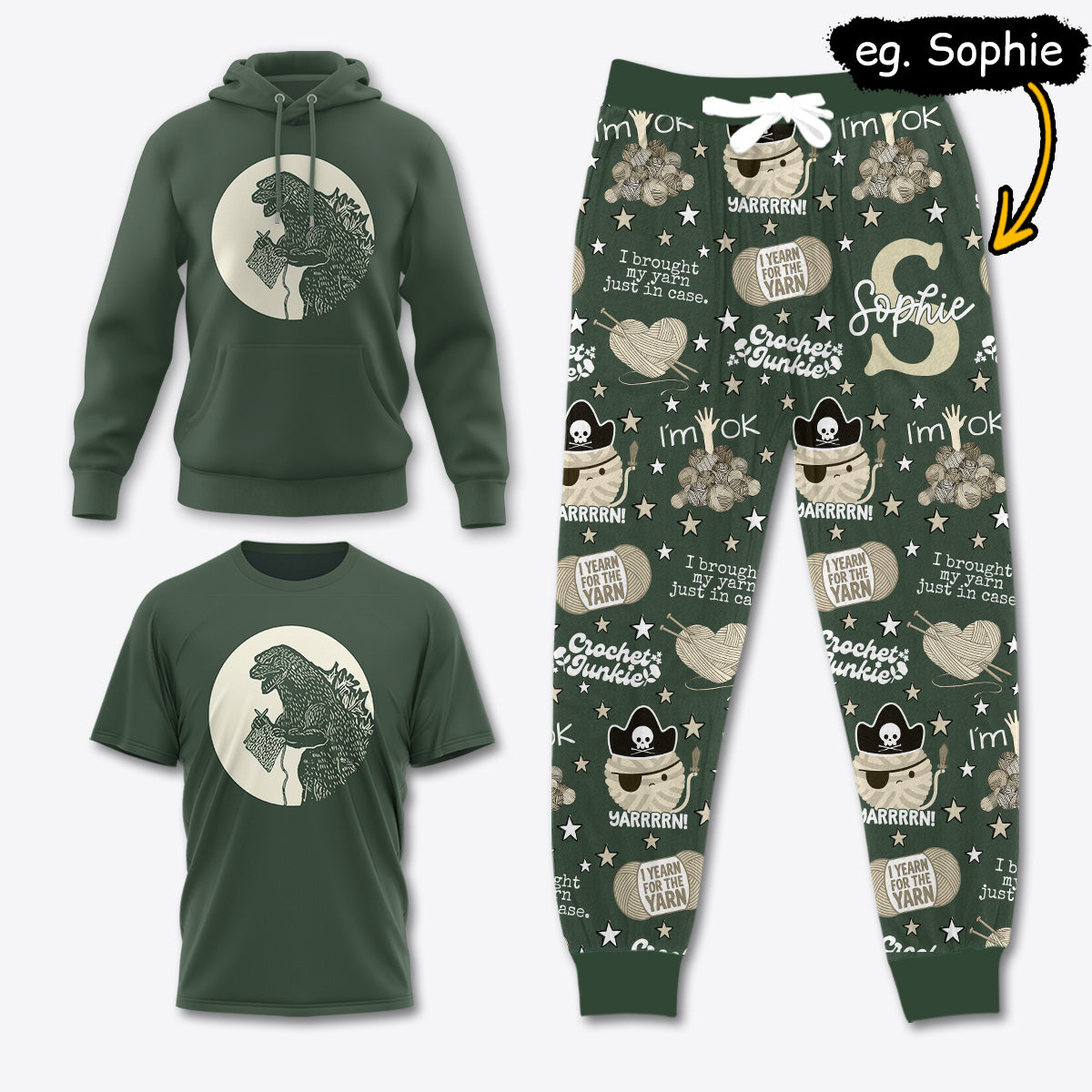 YARN021 [COMBO] T-Shirt + Pants + Hoodie (Best Deal)