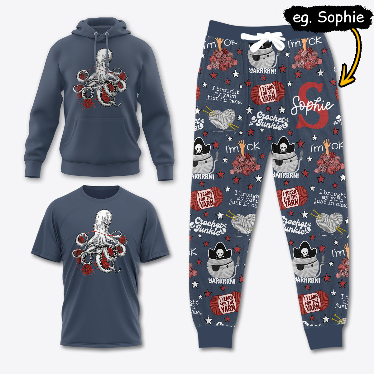 YARN023 [COMBO] T-Shirt + Pants + Hoodie (Best Deal)