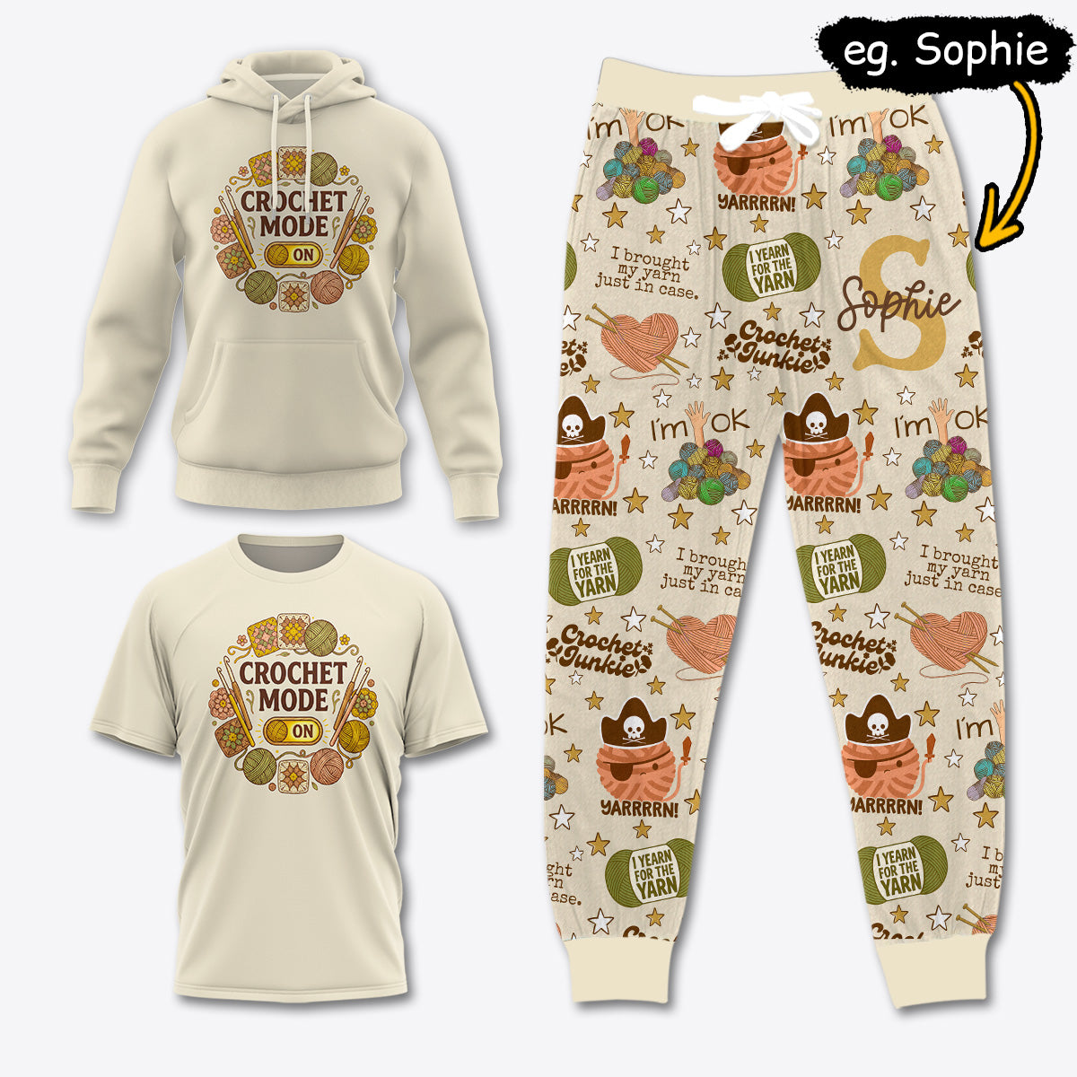 YARN055 [COMBO] T-Shirt + Pants + Hoodie (Best Deal)
