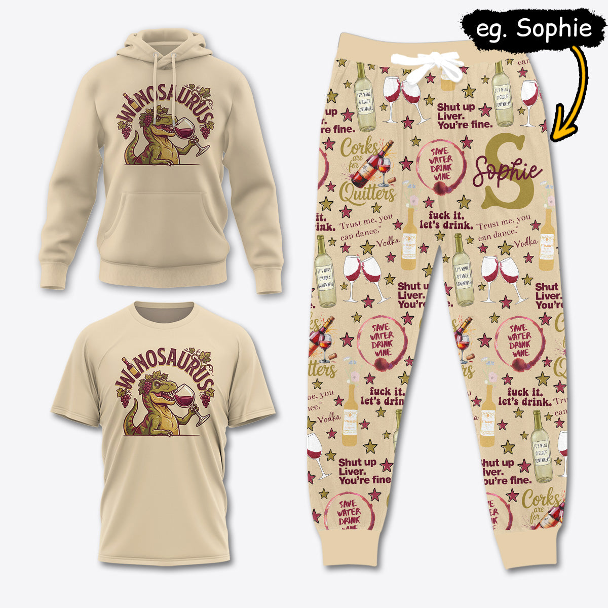 WINE036 [COMBO] T-Shirt + Pants + Hoodie (Best Deal)