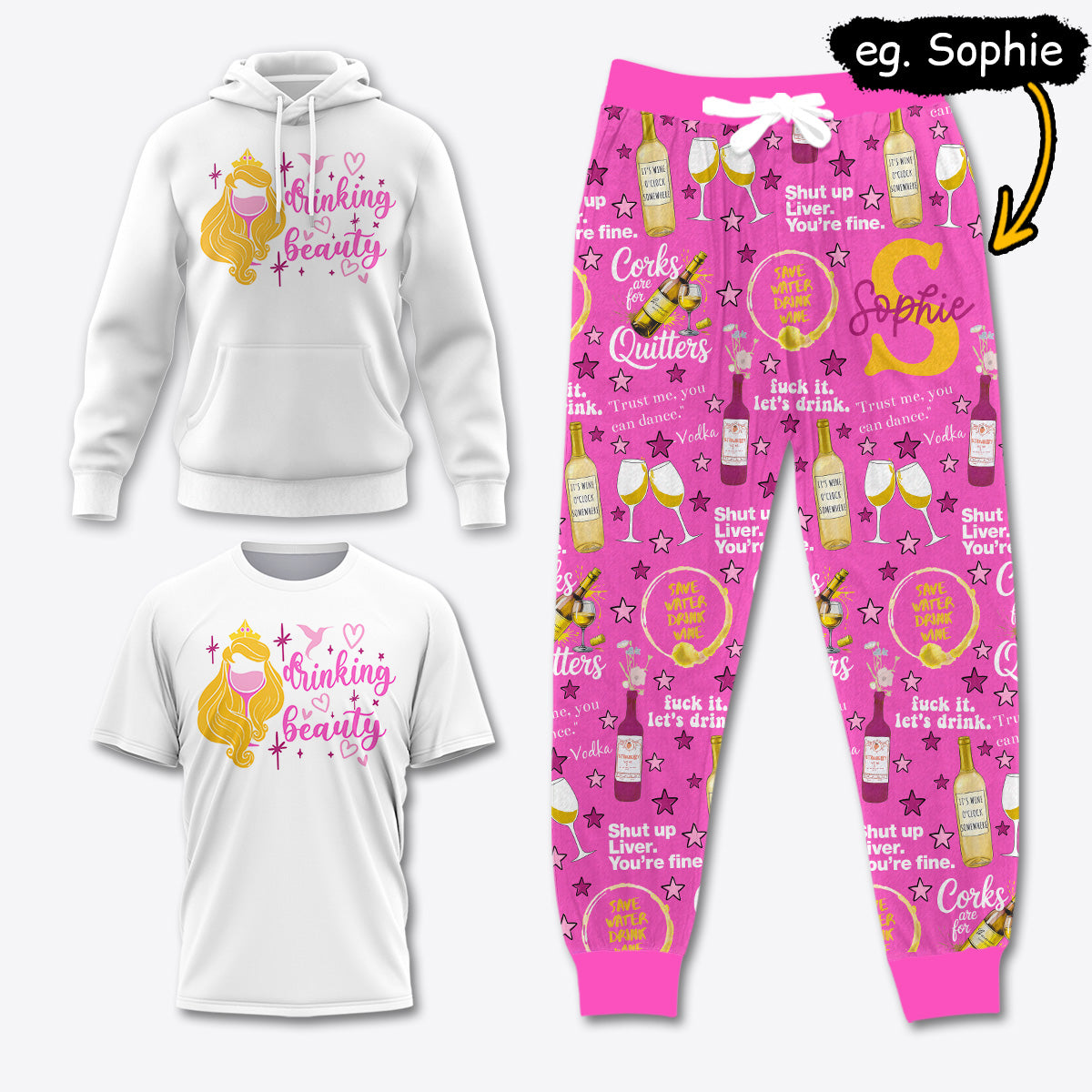 WINE004 [COMBO] T-Shirt + Pants + Hoodie (Best Deal)