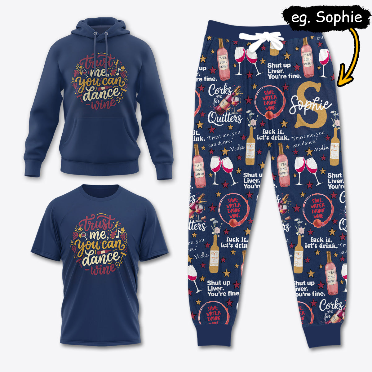 WINE037 [COMBO] T-Shirt + Pants + Hoodie (Best Deal)