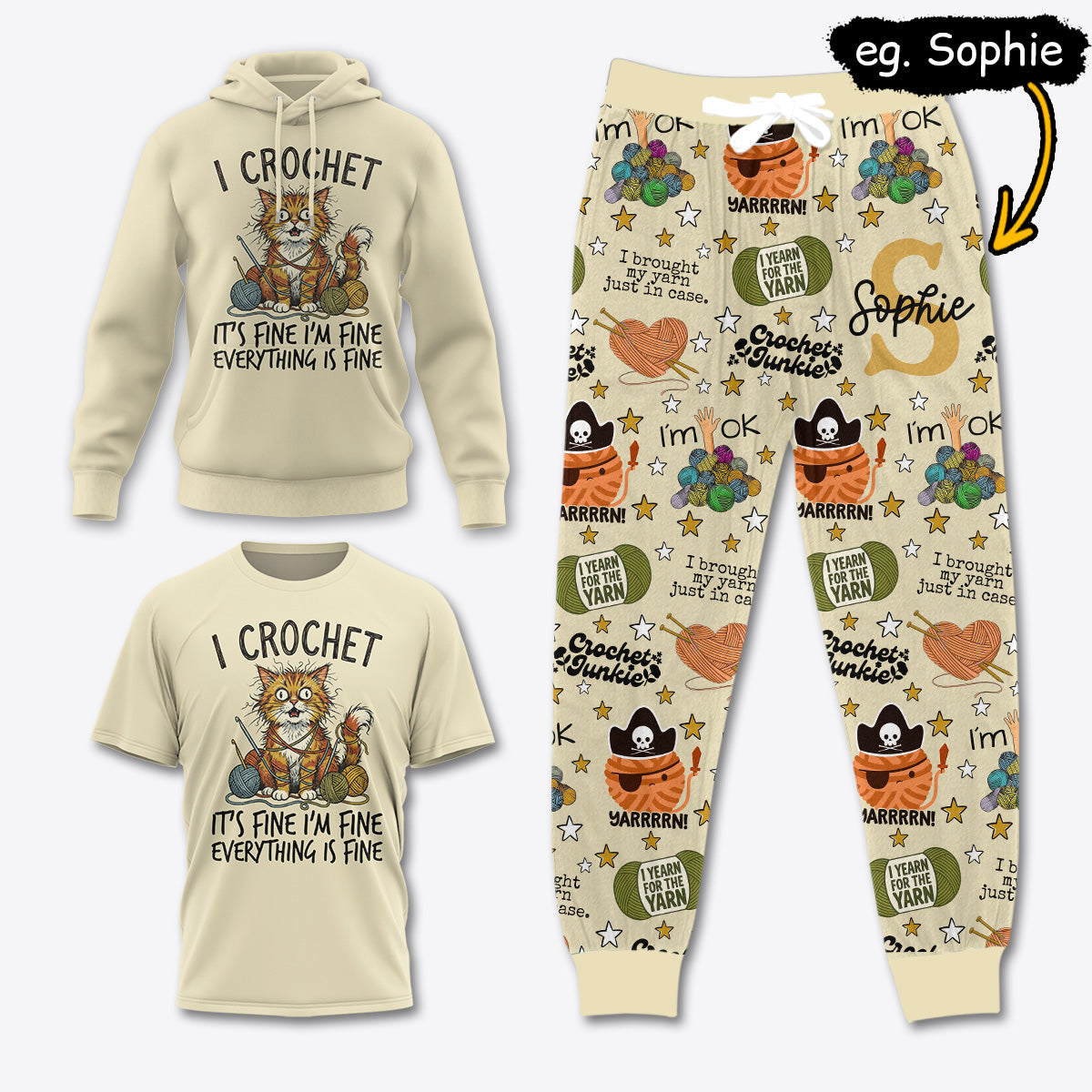 YARN058 [COMBO] T-Shirt + Pants + Hoodie (Best Deal)