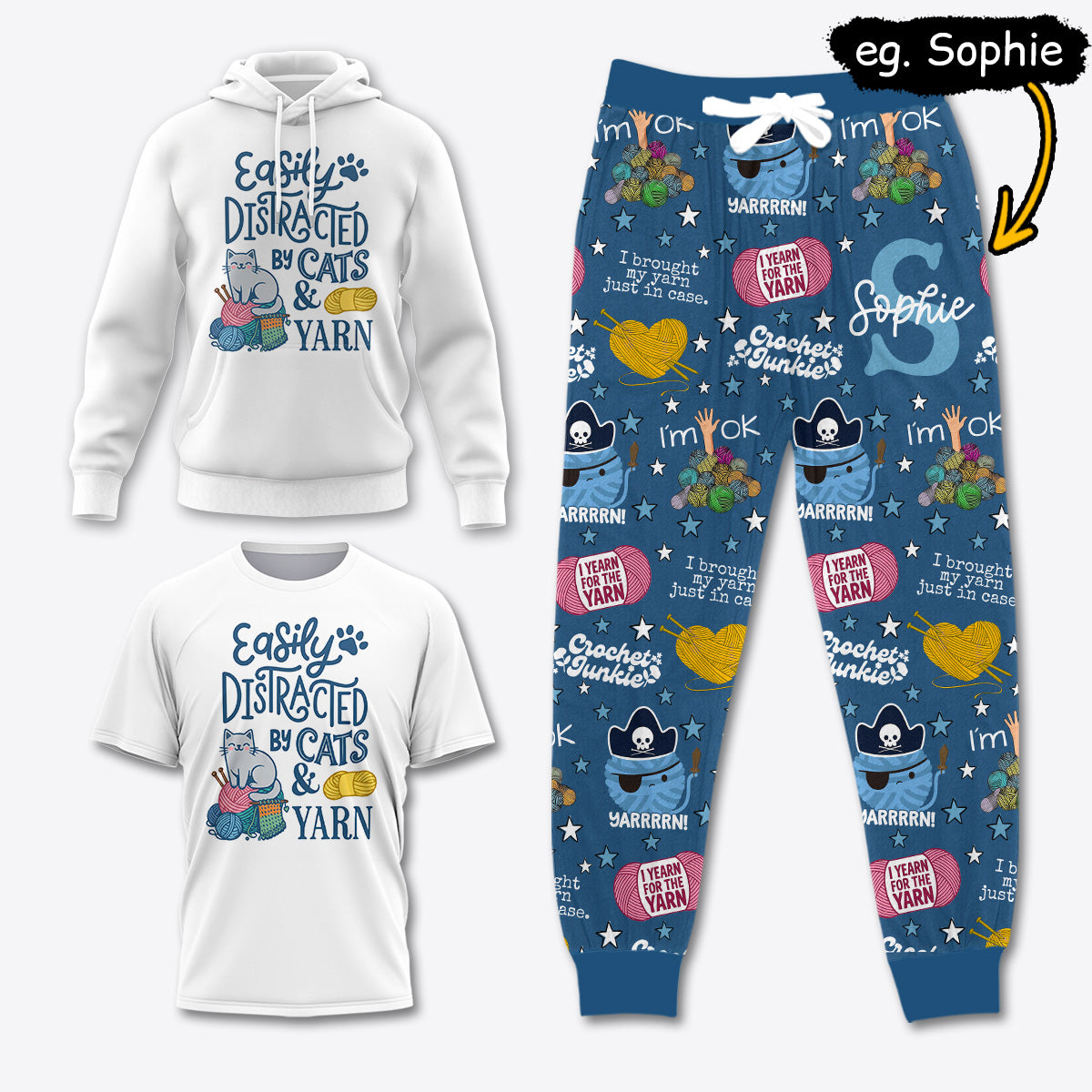 YARN016 [COMBO] T-Shirt + Pants + Hoodie (Best Deal)
