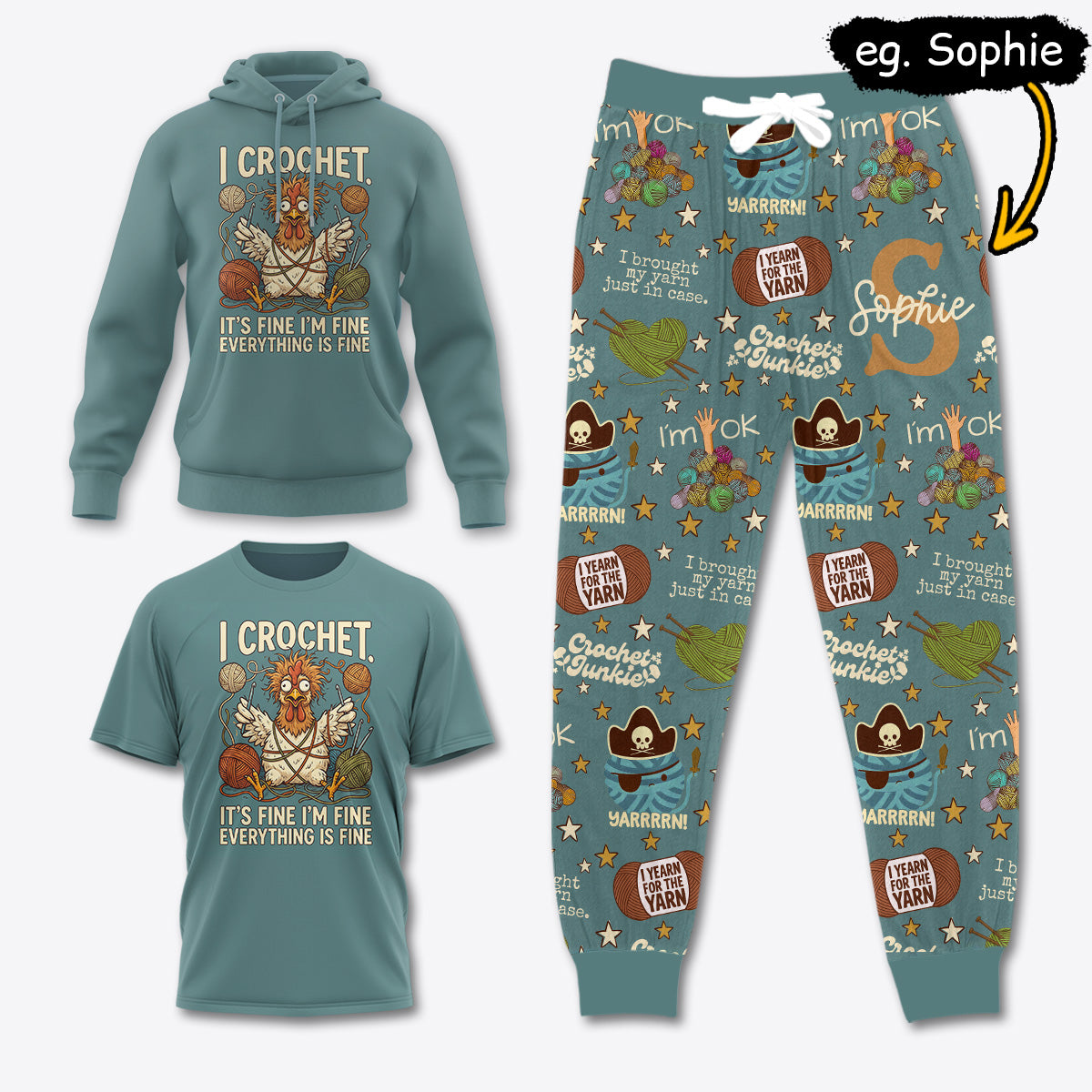 YARN059 [COMBO] T-Shirt + Pants + Hoodie (Best Deal)