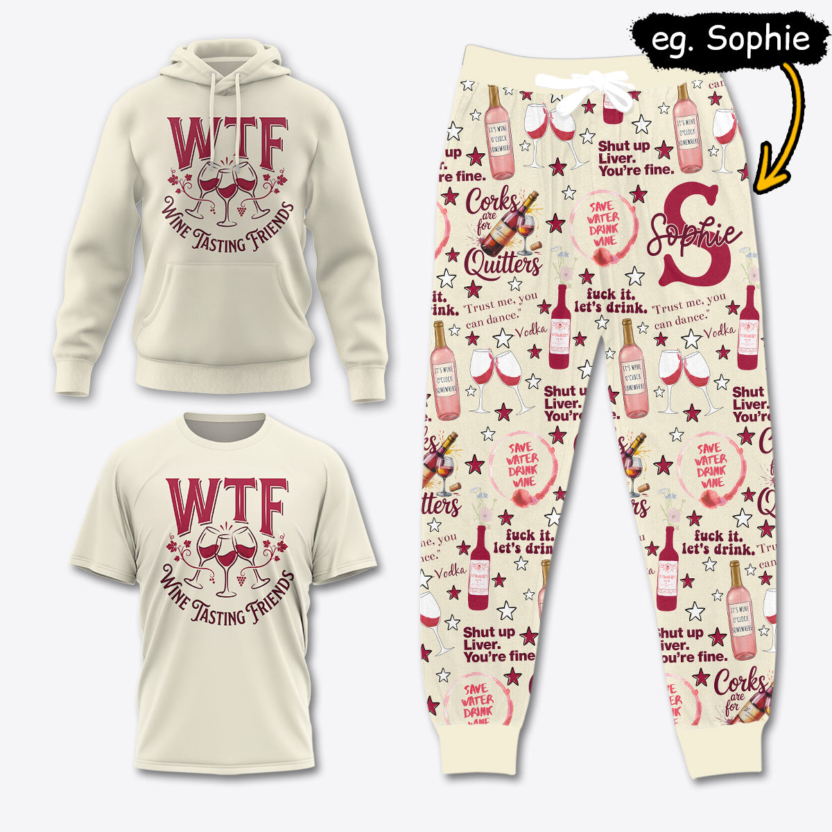 WINE033 [COMBO] T-Shirt + Pants + Hoodie (Best Deal)