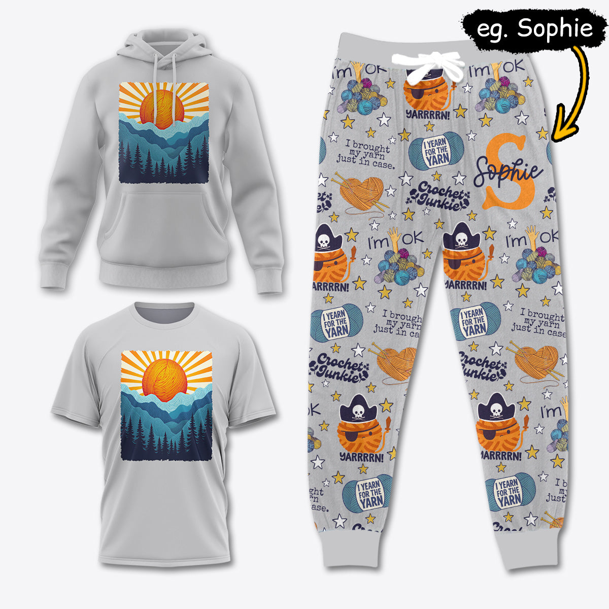 YARN035 [COMBO] T-Shirt + Pants + Hoodie (Best Deal)