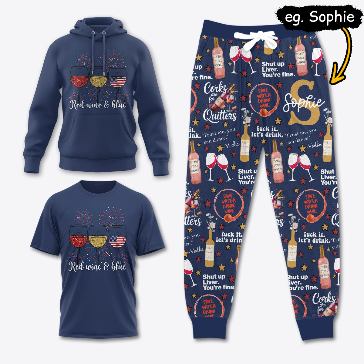 WINE028 [COMBO] T-Shirt + Pants + Hoodie (Best Deal)