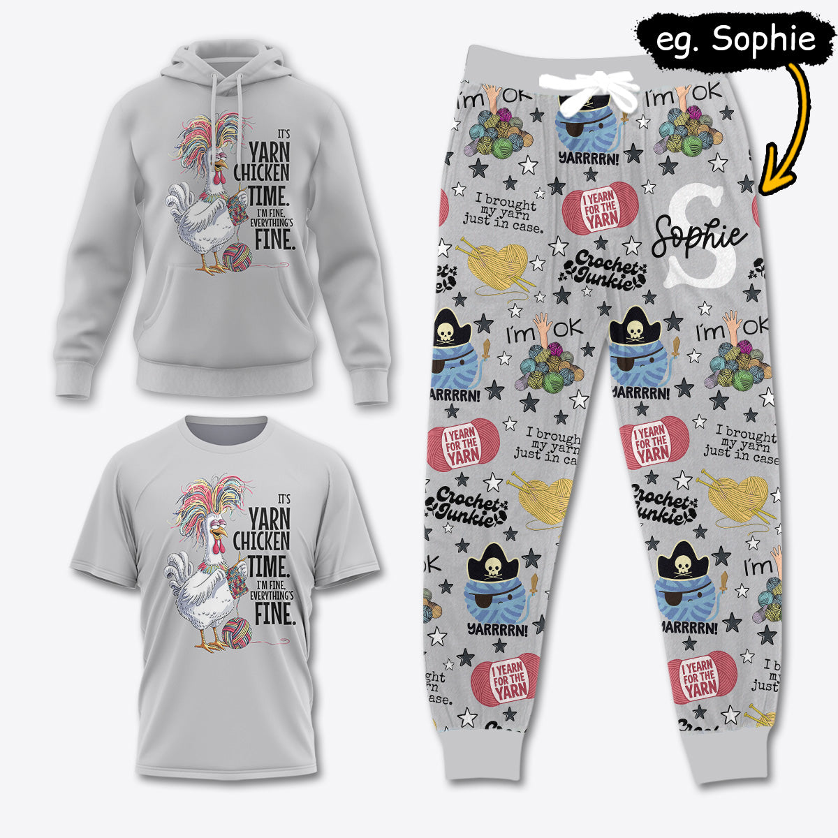 YARN033 [COMBO] T-Shirt + Pants + Hoodie (Best Deal)