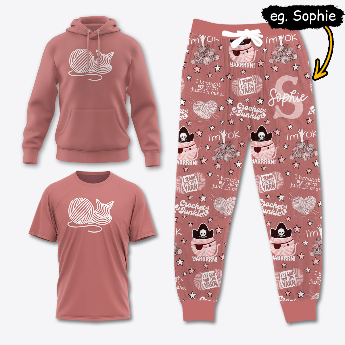 YARN036 [COMBO] T-Shirt + Pants + Hoodie (Best Deal)