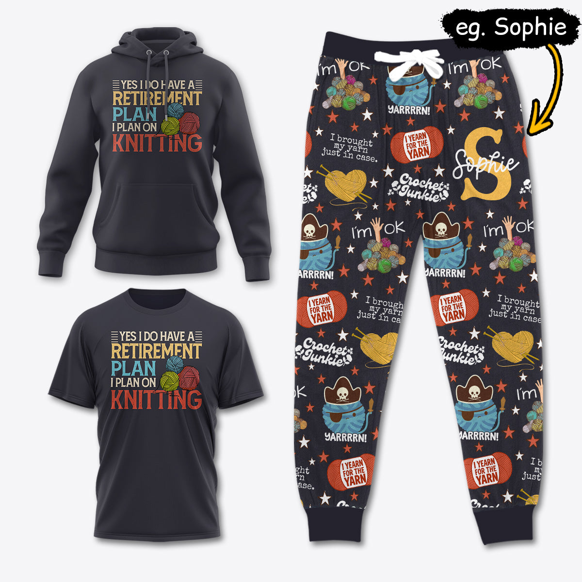 YARN032 [COMBO] T-Shirt + Pants + Hoodie (Best Deal)