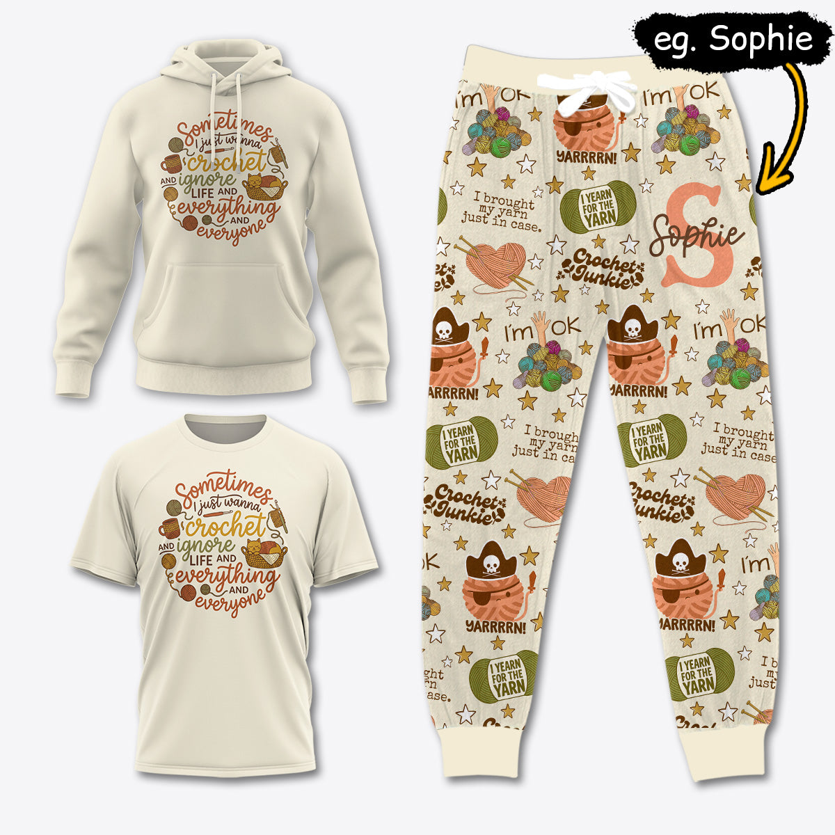 YARN056 [COMBO] T-Shirt + Pants + Hoodie (Best Deal)