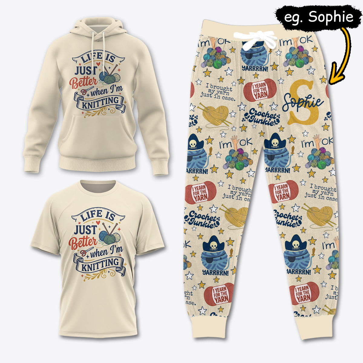 YARN014 [COMBO] T-Shirt + Pants + Hoodie (Best Deal)