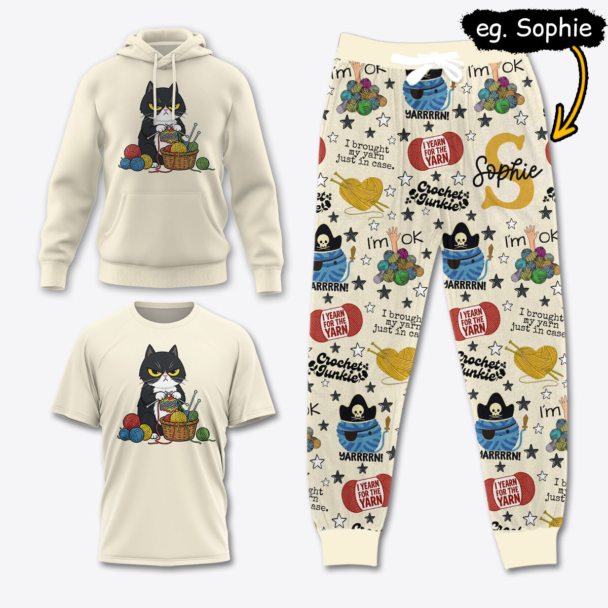YARN017 [COMBO] T-Shirt + Pants + Hoodie (Best Deal)