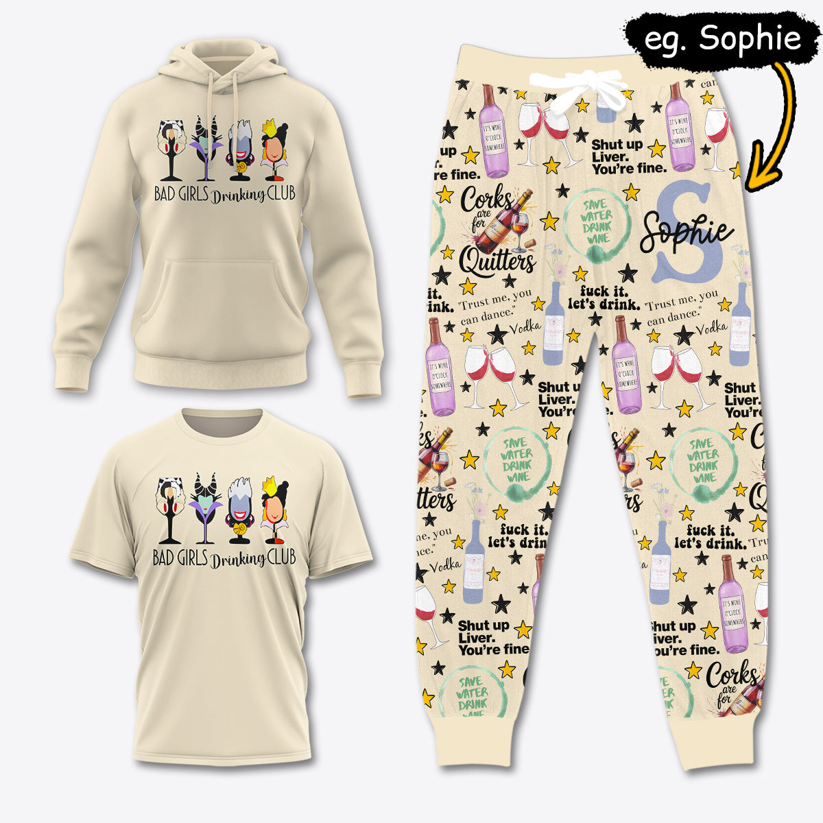 WINE019 [COMBO] T-Shirt + Pants + Hoodie (Best Deal)