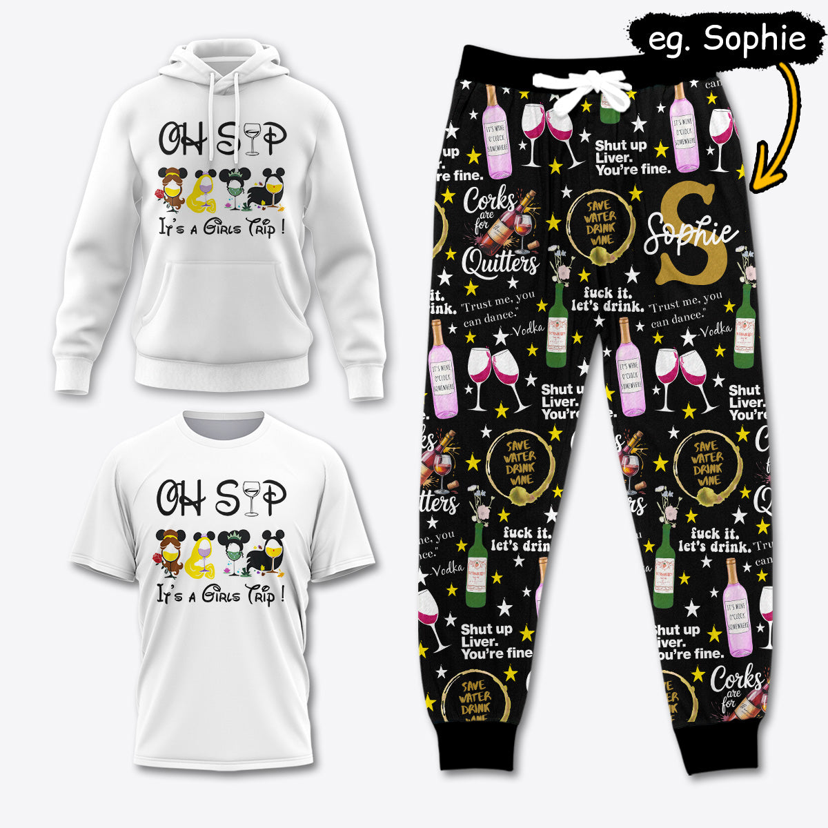 WINE001 [COMBO] T-Shirt + Pants + Hoodie (Best Deal)