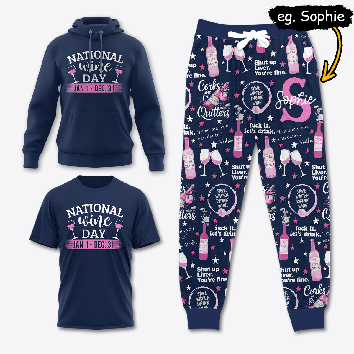 WINE027 [COMBO] T-Shirt + Pants + Hoodie (Best Deal)