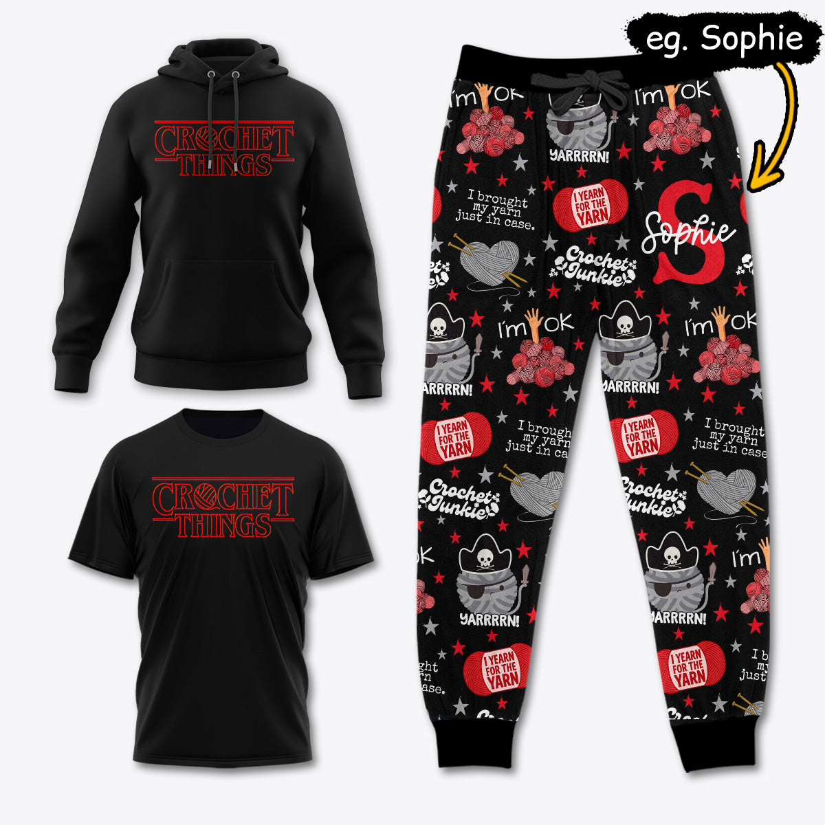 YARN019 [COMBO] T-Shirt + Pants + Hoodie (Best Deal)
