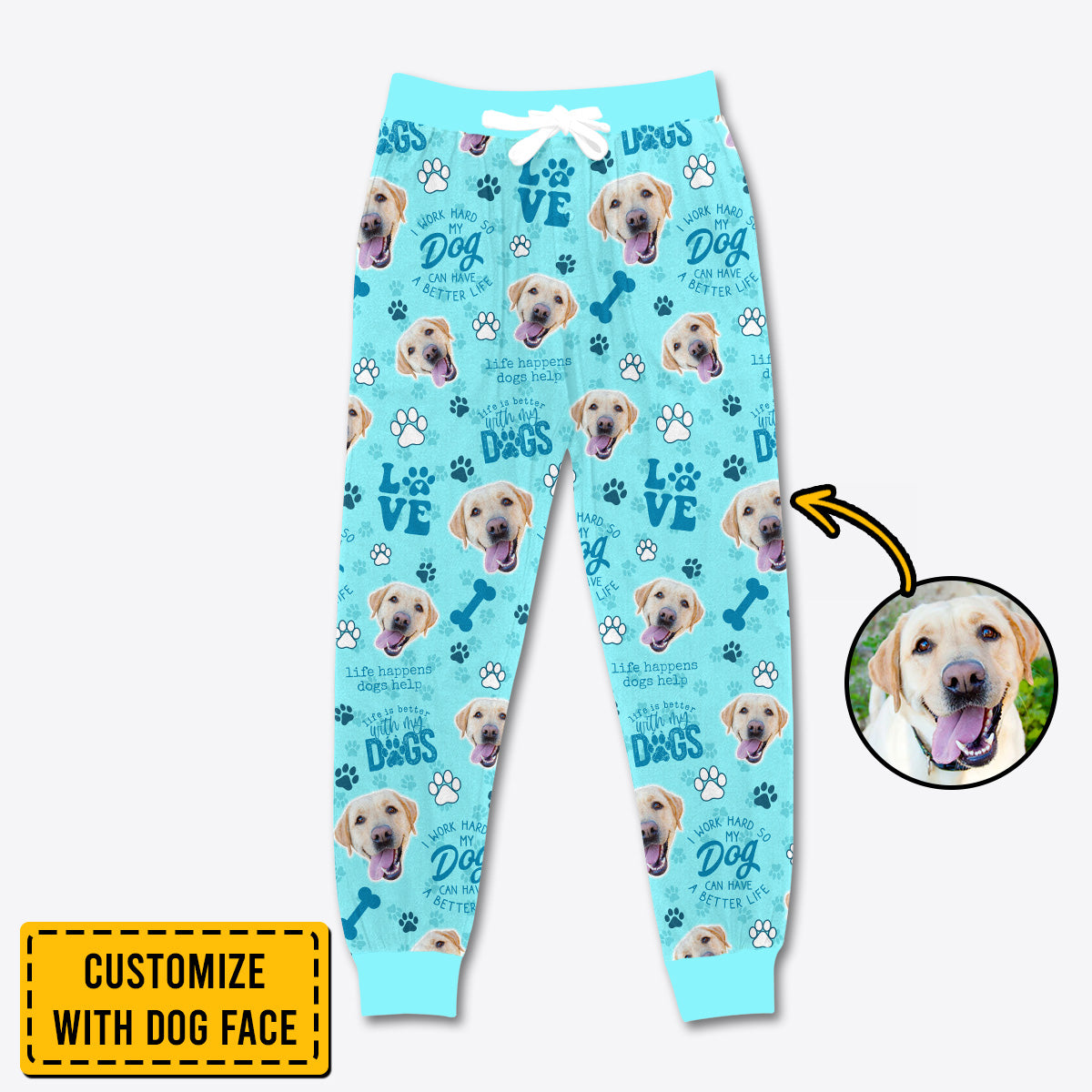 Custom Dog Lover Apparel DOG007 Light Blue Version